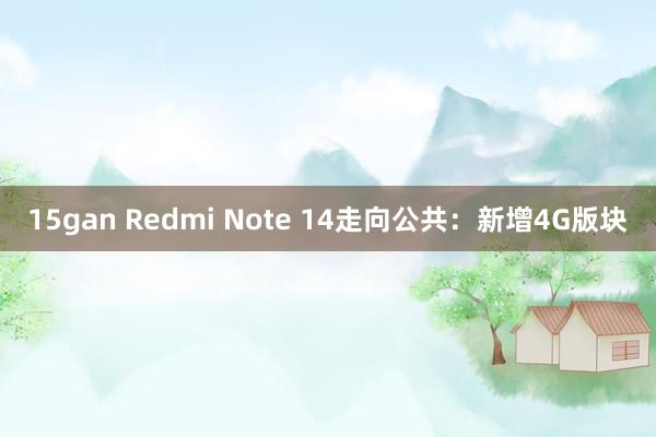15gan Redmi Note 14走向公共：新增4G版块