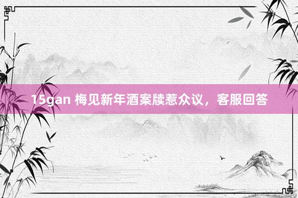 15gan 梅见新年酒案牍惹众议，客服回答