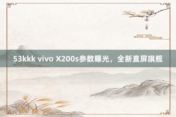 53kkk vivo X200s参数曝光，全新直屏旗舰