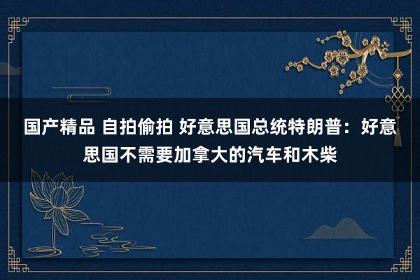 国产精品 自拍偷拍 好意思国总统特朗普：好意思国不需要加拿大的汽车和木柴